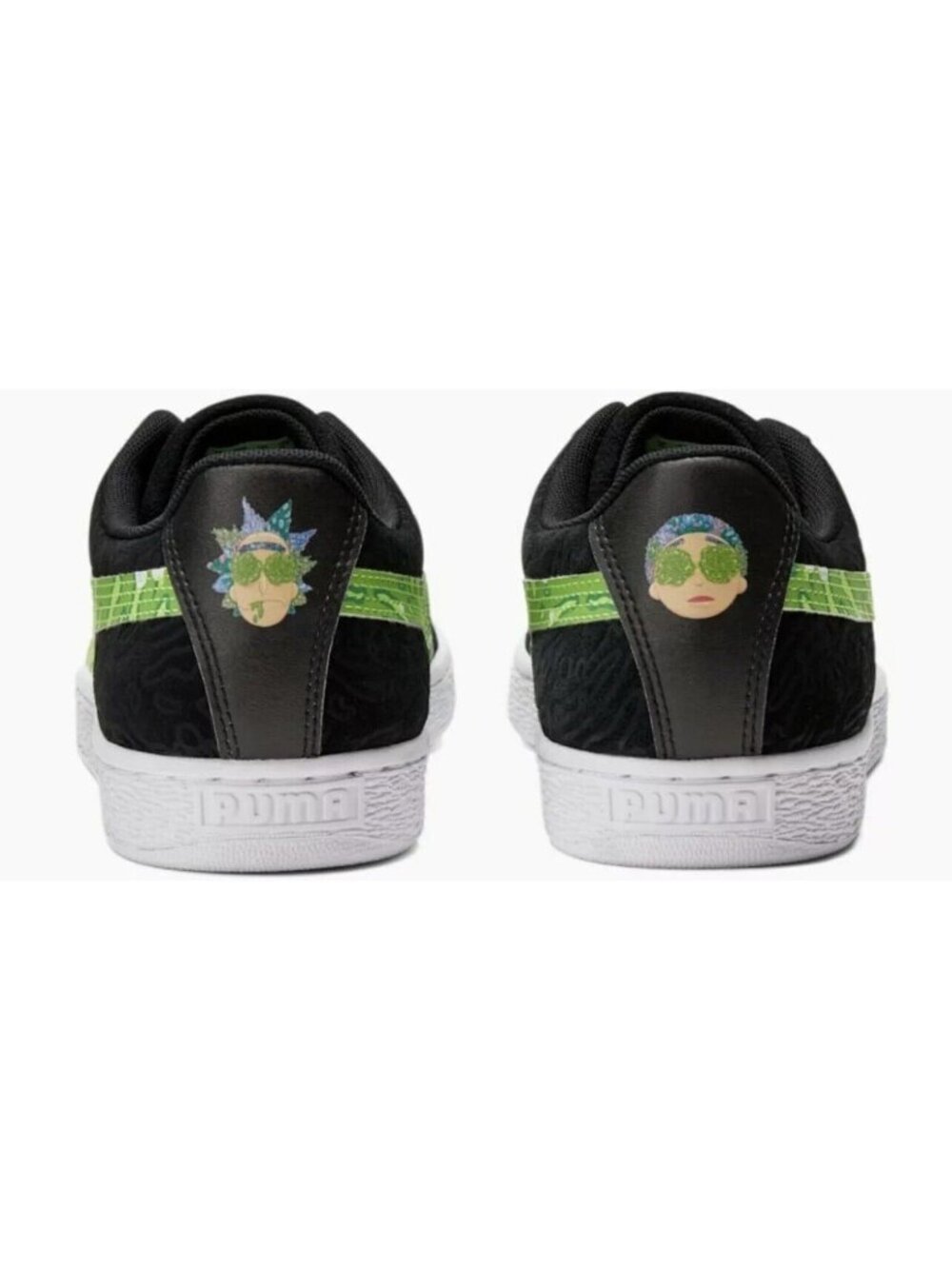 PUMA X RICK & MORTY Suede 386780-01 Black/Green Mens sz 10 - Picture 5 of 6